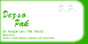 dezso pak business card